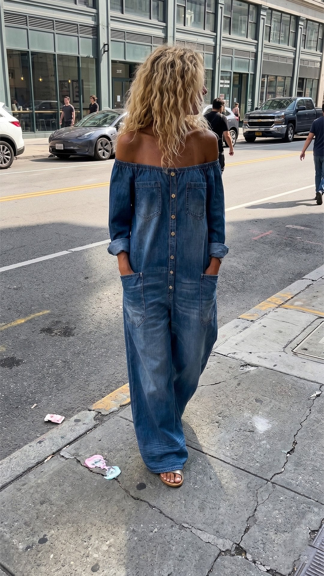 🤠 THE OFF-SHOULDER DENIM JUMPSUIT: VINTAGE WASH, RELAXED FIT, POCKETS FOR DAYS — YOUR NEW ONE-AND-DONE OUTFIT 🤠