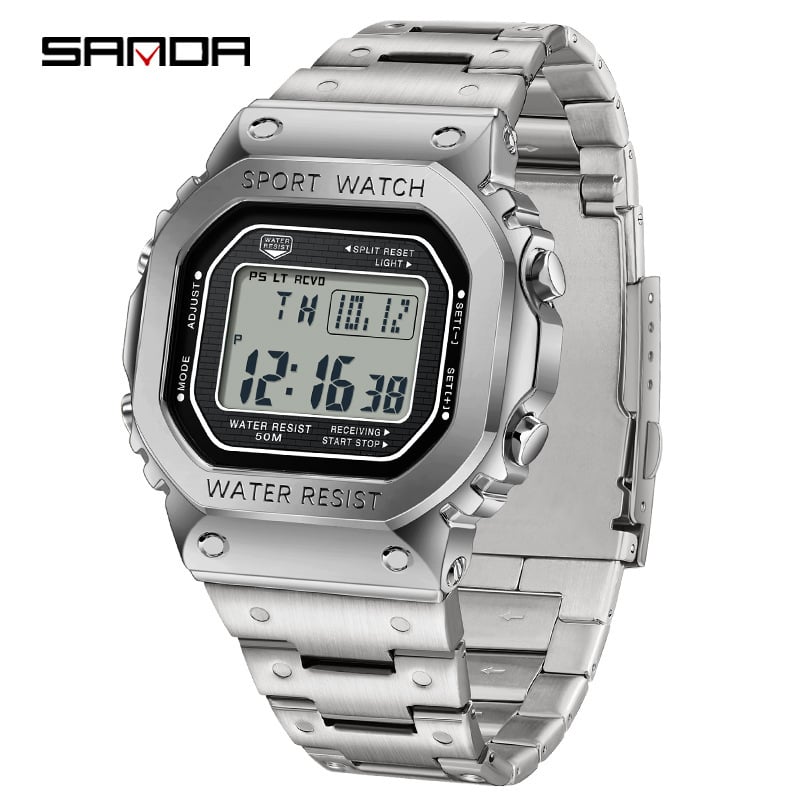 Multifunctional Square Waterproof Digital Watch