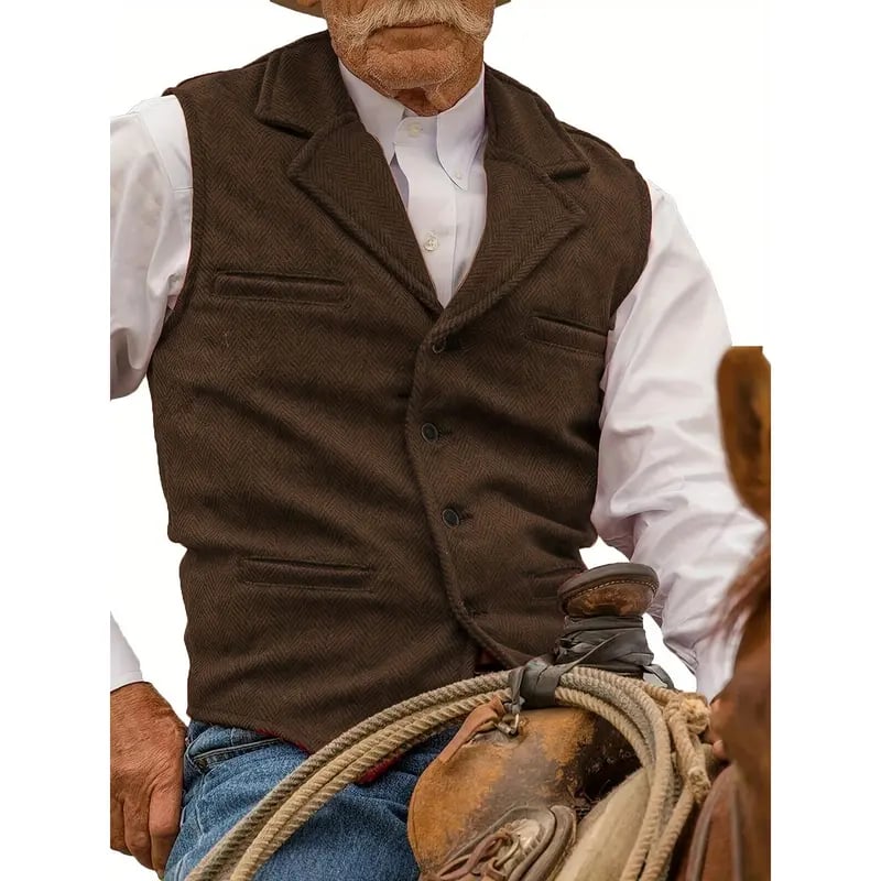 Men’s Vintage Tweed Wool Waistcoat Vest 👔✨ Retro Gentleman Style