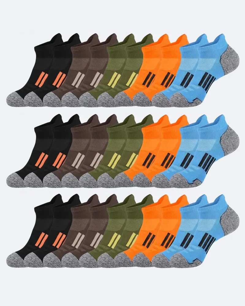 Men's 15-Pair Breathable Mesh Ankle Socks – Lightweight, Colorful, Comfortable Fit for Hiking & Fitness --- 15 Pairs for Just £18.98 & Free shipping!