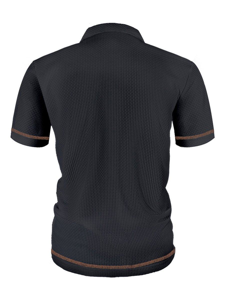 Men's Casual Polo Shirts Classic Short Sleeve Basic Button T-Shirt