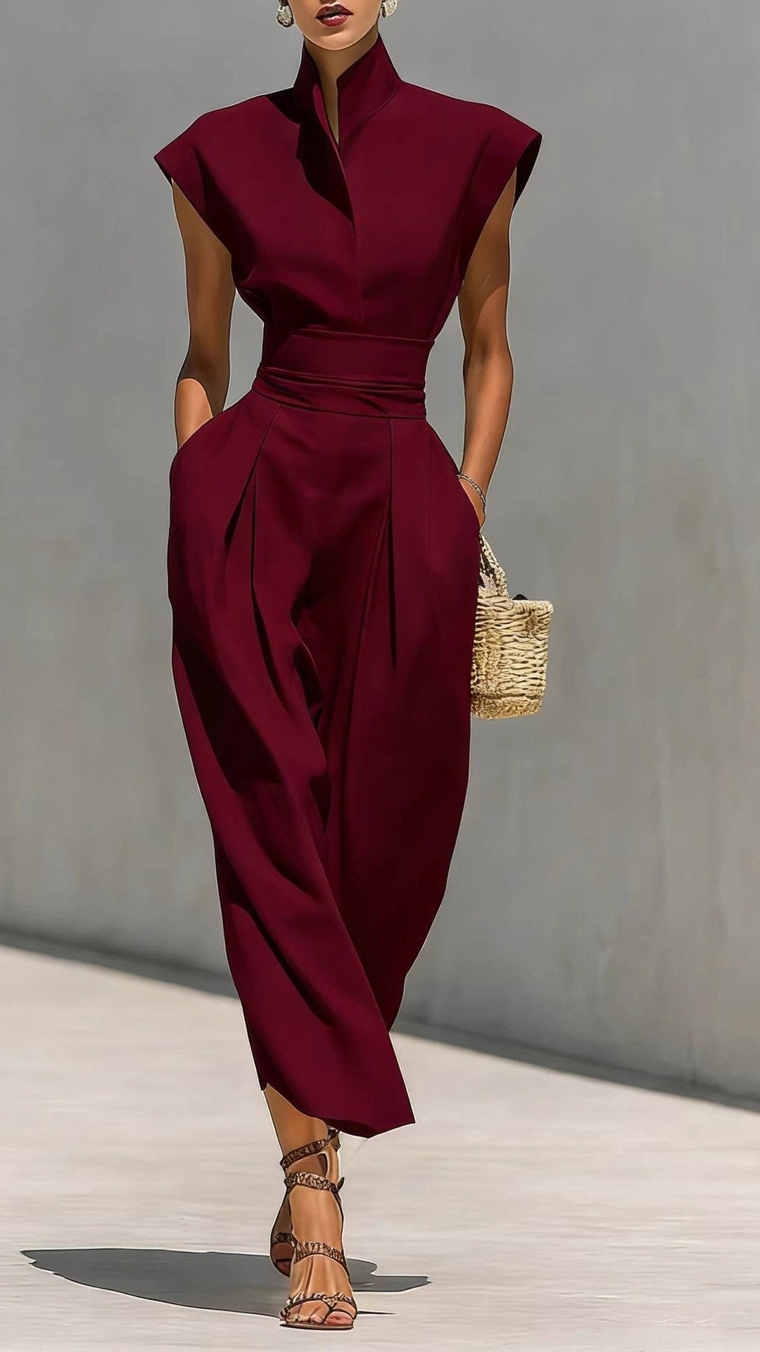🌾 THE CINCHED SHIFT DRESS: HIGH NECK, SLEEVELESS, WIDE BELT — YOUR NEW POWER SILHOUETTE 🌾