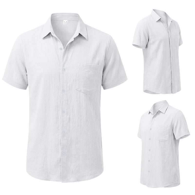 Men's Summer Linen Short-Sleeve Shirt