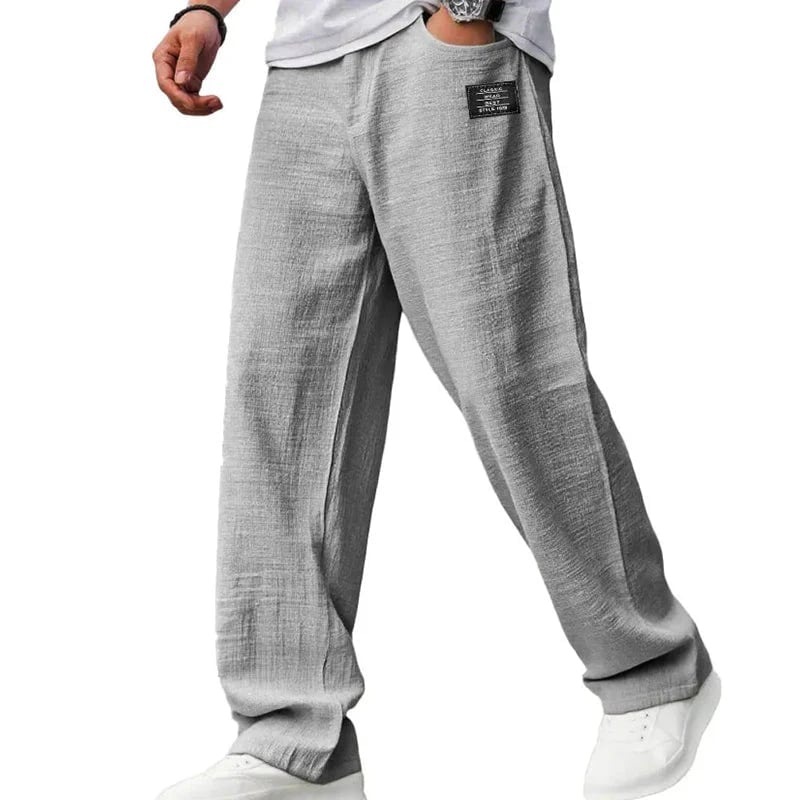 Men's Loose Linen Straight Fit Pants