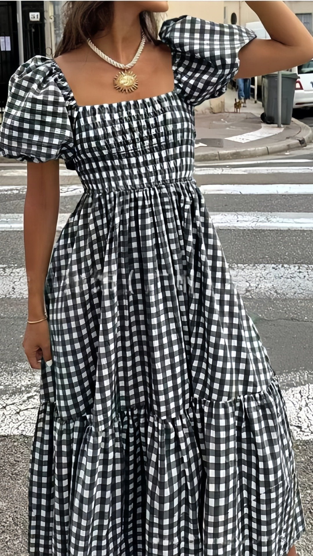 ✨THE FRENCHY SQUARE DRESS: PLAID, RUFFLED HEM, ELASTIC CUFF SLEEVES — YOUR NEW FAVOURITE FOR LEISURE & DATES✨