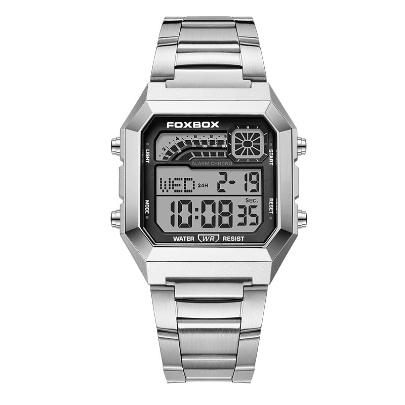 Square waterproof electronic watch for men and women