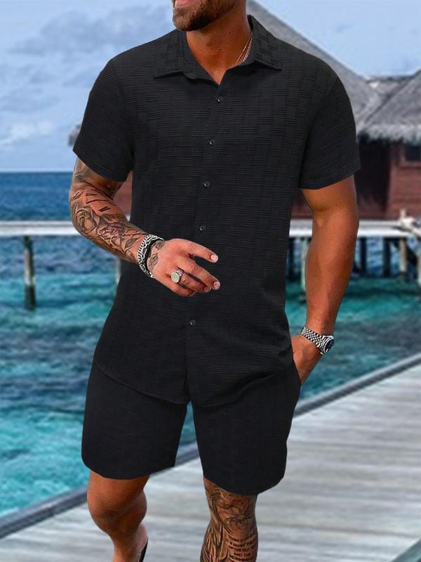 Men's Regular Fit Short Sleeve Pajama Two-piece Set
