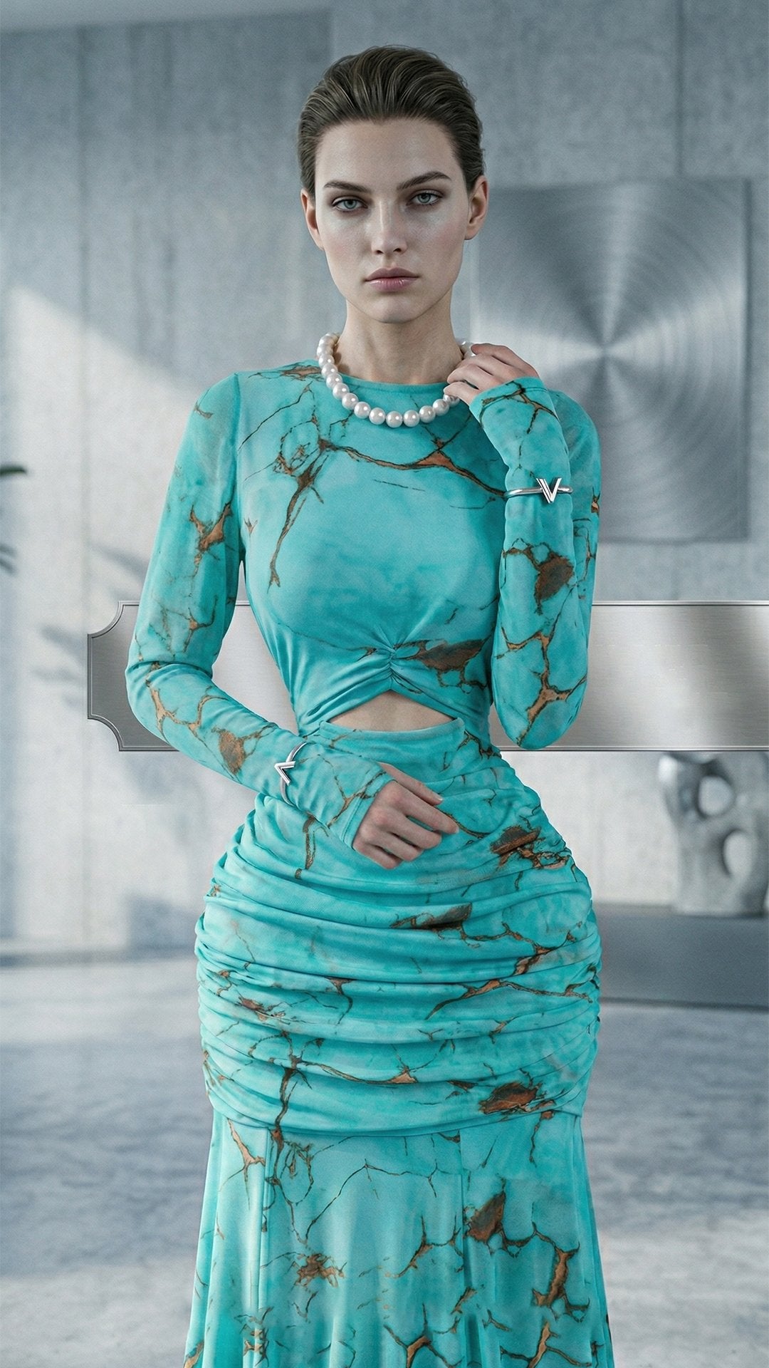 🧜‍♀️ THE MERMAID PRINT GOWN: FITTED SILHOUETTE, ALL-OVER DRAMA, UNFORGETTABLE ENTRANCES 🧜‍♀️