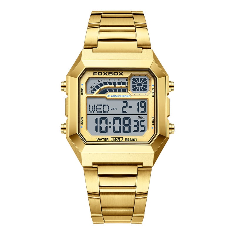 Square waterproof electronic watch for men and women