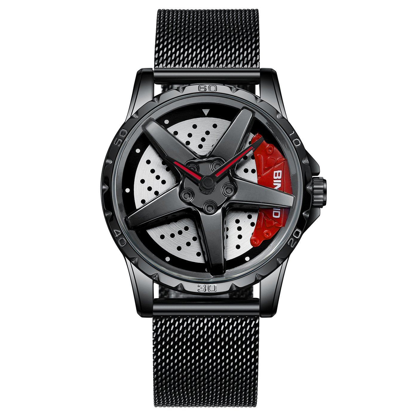 Men's Racing Steering Wheel Watch Water-resistant with luminous hands Adjustable strap
