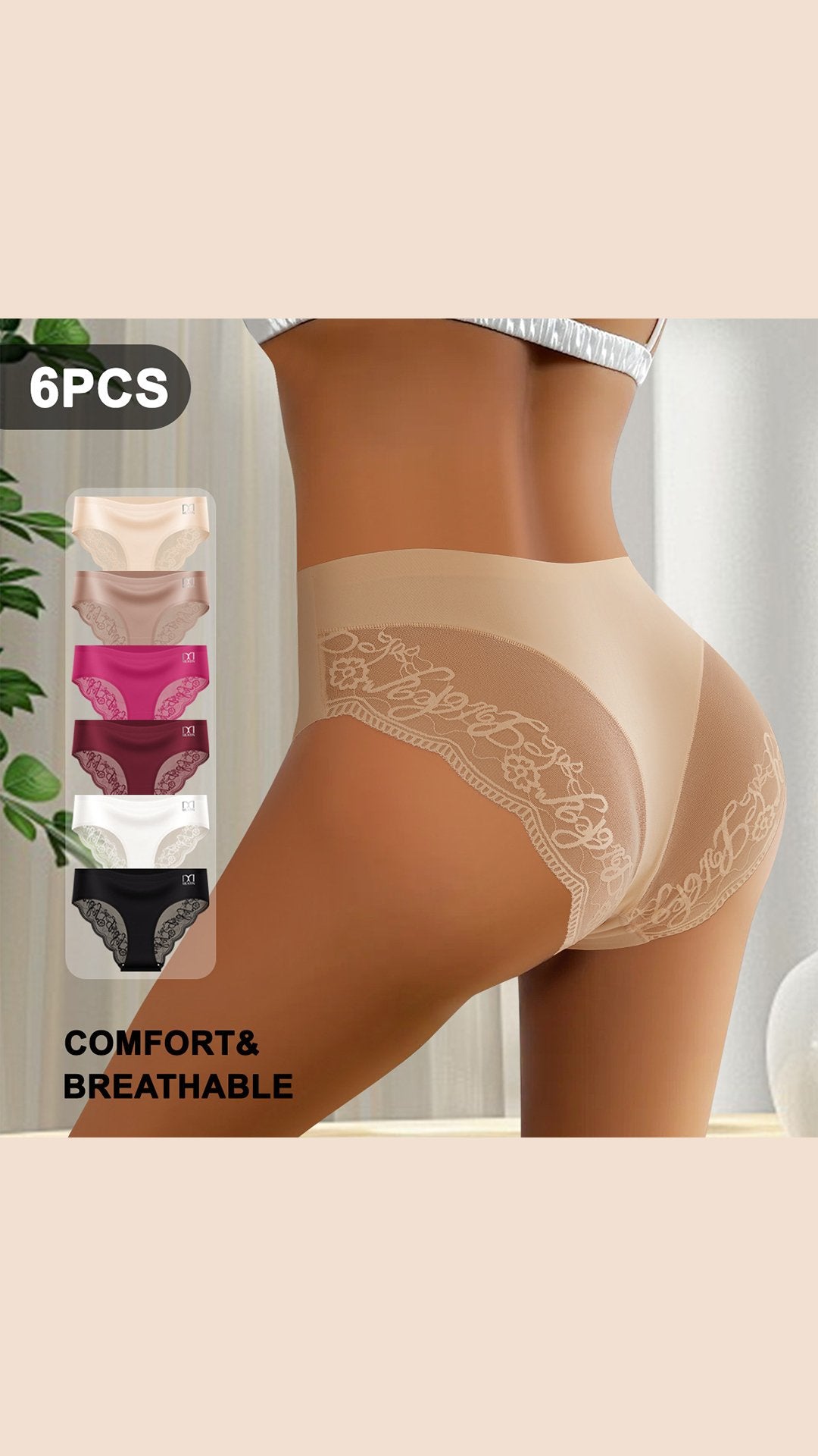 🌸 THE LACE PRINT BRIEF COLLECTION: 6/12 PAIRS, HIGH-WAISTED, SEAMLESS, EFFORTLESSLY ELEGANT 🌸