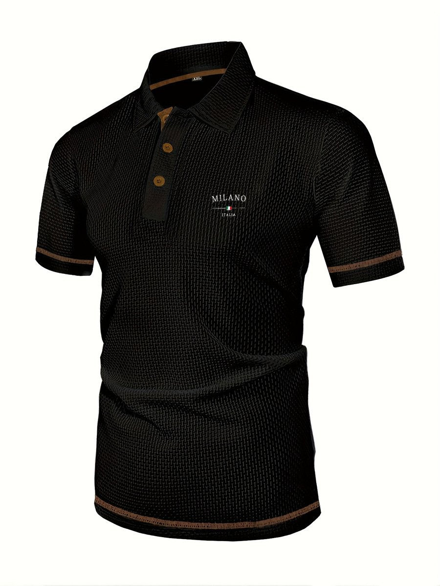 Men's Casual Polo Shirts Classic Short Sleeve Basic Button T-Shirt