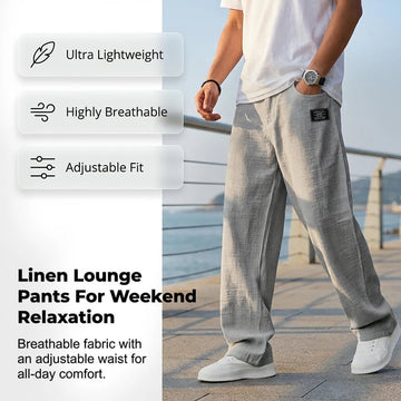 Men's Loose Linen Straight Fit Pants