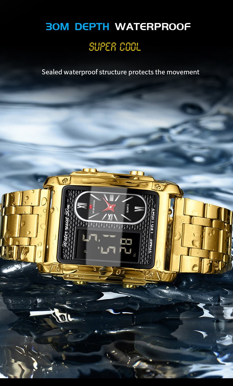 Waterproof Multi-Function Square Digital WatchWaterproof Multi-Function Square Digital Watch