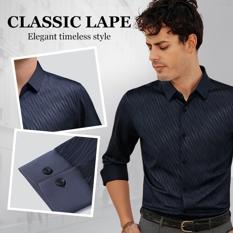 Men's Classic Relaxed Long-Sleeve Shirt - Versatile Solid Color Button-Down for Work & Leisure