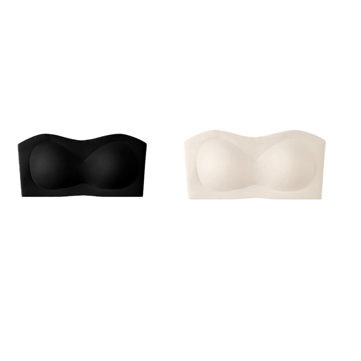 ⛱️💞Womens Strapless Bras Push Up Bandeau Bra Non Slip Wireless Supportive Padded Bras Seamless Comfortable Tube Jelly Bra