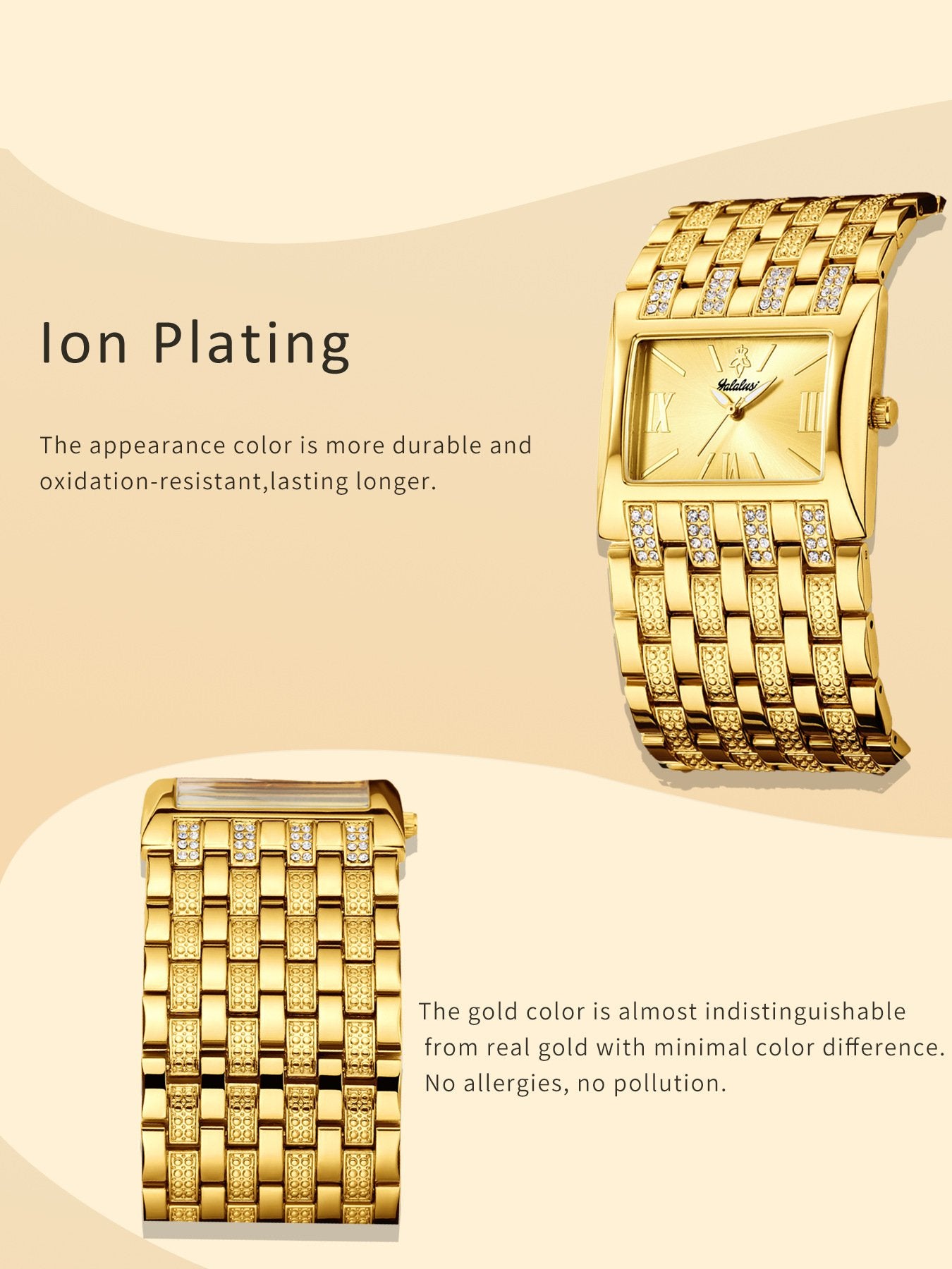 Luxury Diamond-Set Women's Watch with a Square Dial