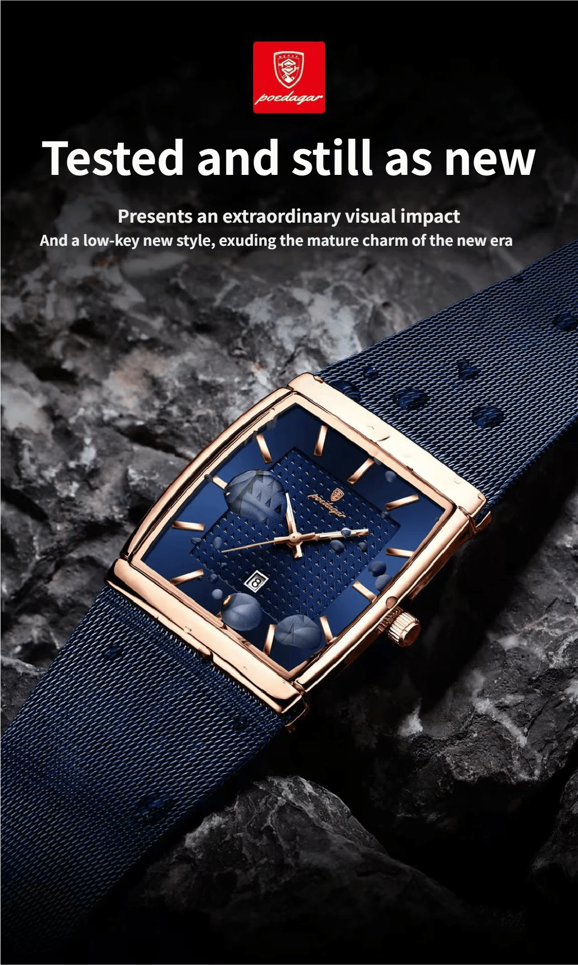 Swiss Ultra-Thin Men's Watch with Water Resistance and Date Display-Mesh Strap