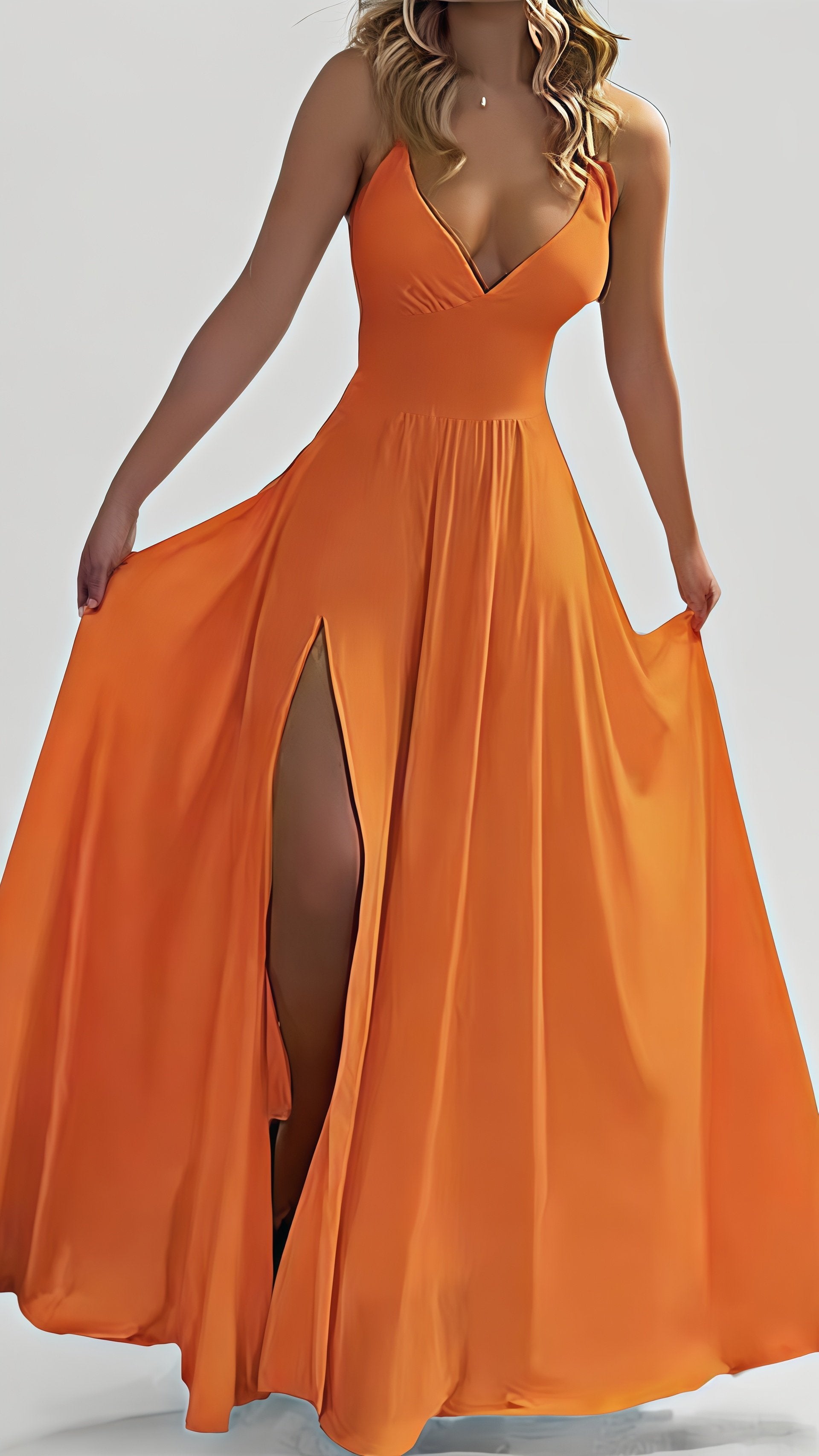 🌸 THE CROSS-BACK SLIP DRESS: DEEP V FRONT, OPEN BACK, SIDE SLIT — YOUR NEW SIGNATURE SILHOUETTE 🌸
