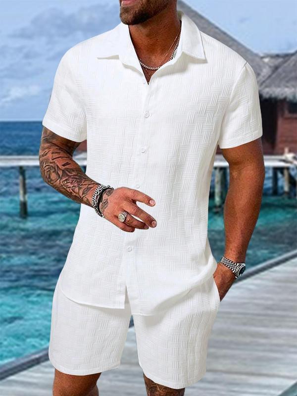 Men's Regular Fit Short Sleeve Pajama Two-piece Set