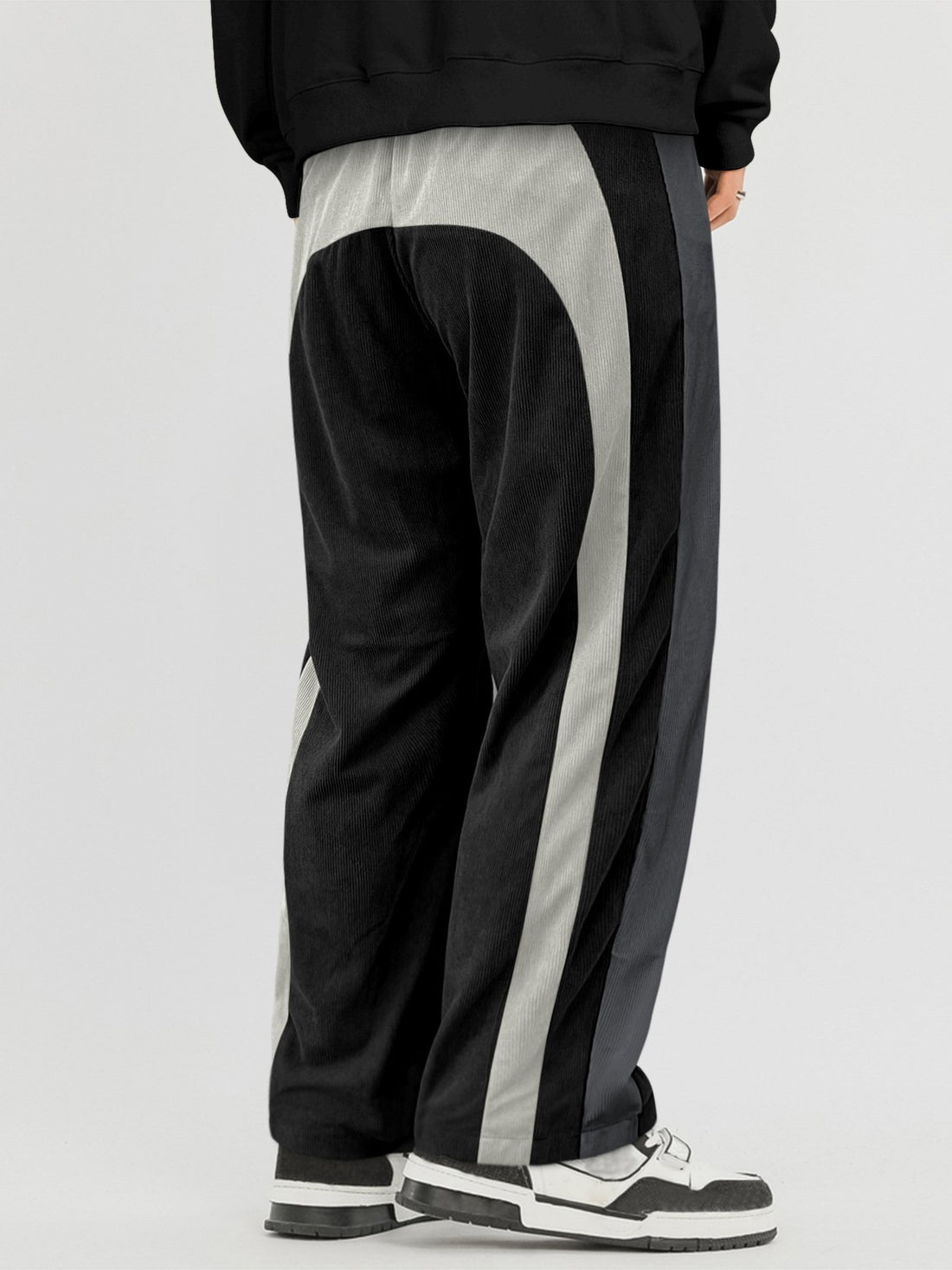 All-Season Men’s Casual Corduroy Pants: Comfortable Colorblock Straight Leg Design