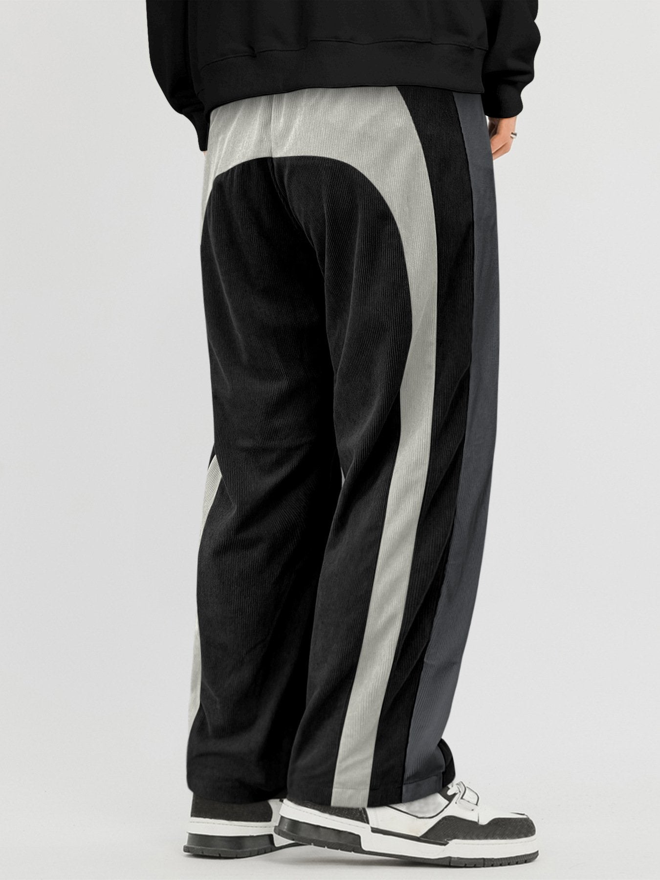 All-Season Men’s Casual Corduroy Pants: Comfortable Colorblock Straight Leg Design