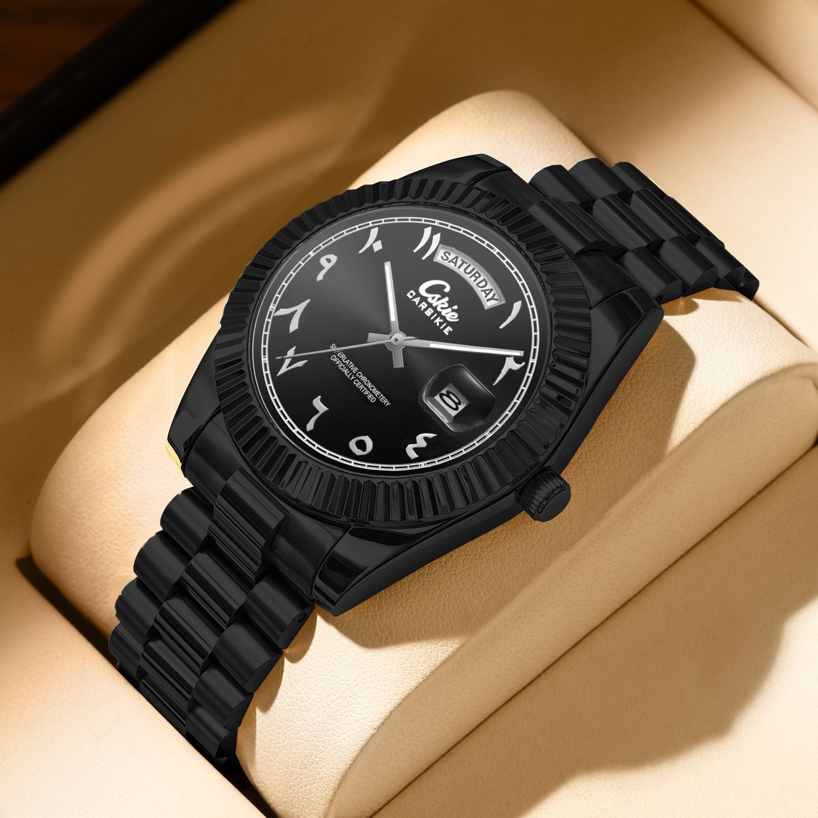 Men's business watch with Arabic numeral markers