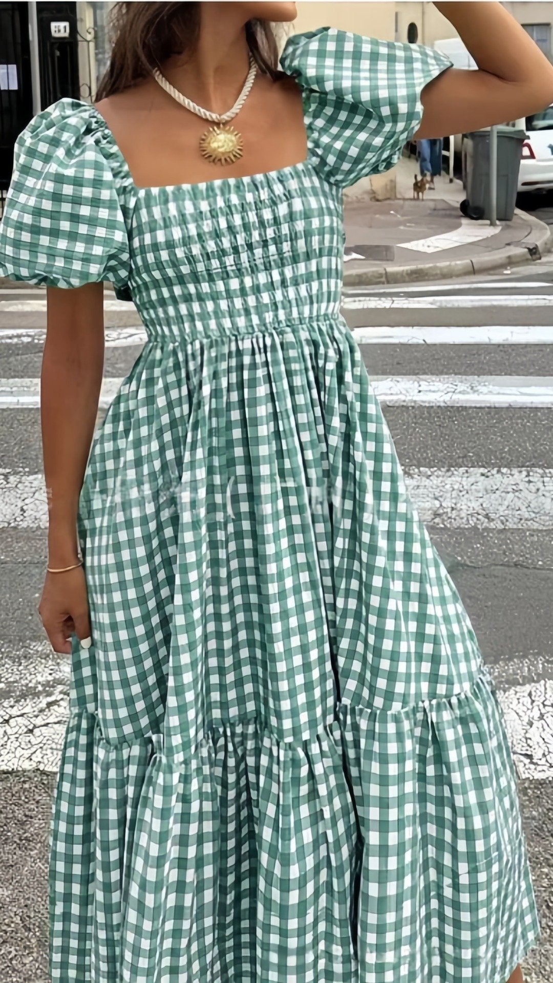 ✨THE FRENCHY SQUARE DRESS: PLAID, RUFFLED HEM, ELASTIC CUFF SLEEVES — YOUR NEW FAVOURITE FOR LEISURE & DATES✨