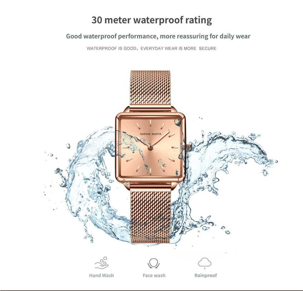 Vintage-style square-faced women's quartz watch with a steel bracelet and Japanese movement