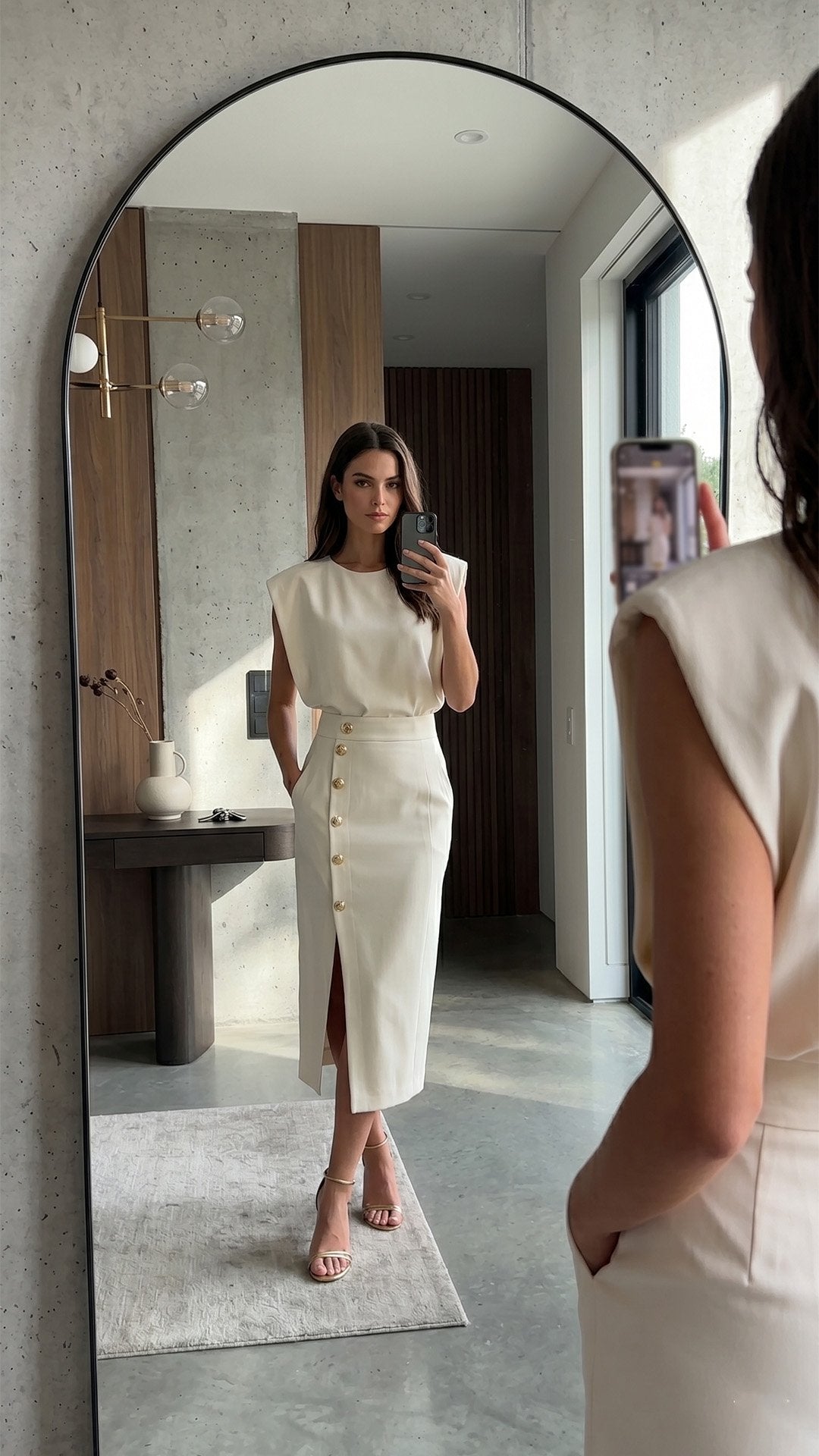 🖤 THE COMMUTER SLIM DRESS: BUTTON FRONT, SIDE SPLIT, MIDI LENGTH — YOUR MOST POLISHED OFFICE-TO-DINNER PIECE 🖤