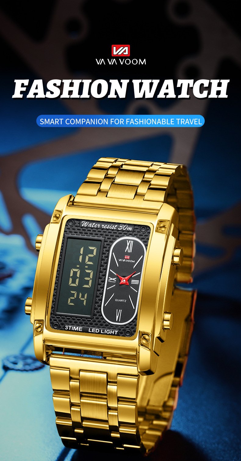 Waterproof Multi-Function Square Digital WatchWaterproof Multi-Function Square Digital Watch