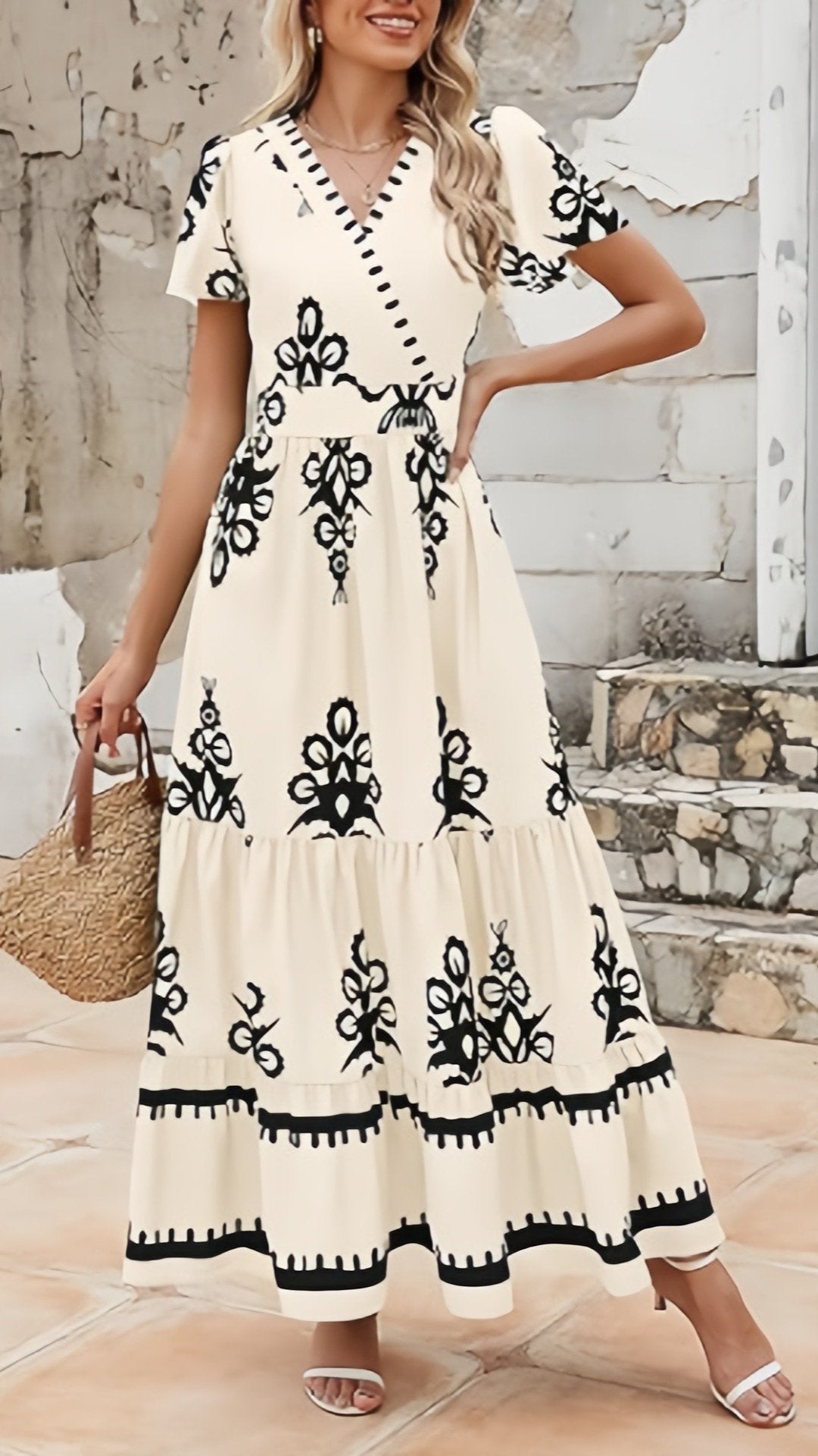 🌸 THE BELL SLEEVE BOHO MAXI: V-NECK, TIERED FLORALS, POCKETS — YOUR DREAM SUMMER DRESS HAS ARRIVED 🌸