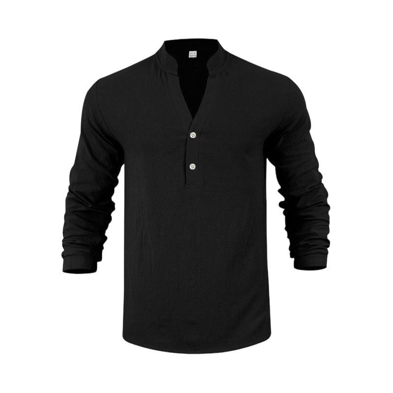 Spring & Autumn Casual Henley T-Shirt for Men