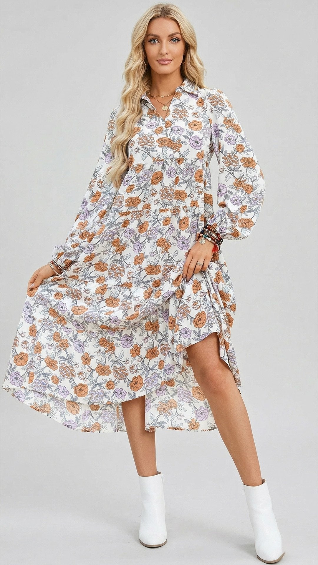 🌸 THE BOHO LANTERN DRESS: V-NECK, PUFF SLEEVES, A-LINE SWING — YOUR SUMMER SOULMATE 🌸