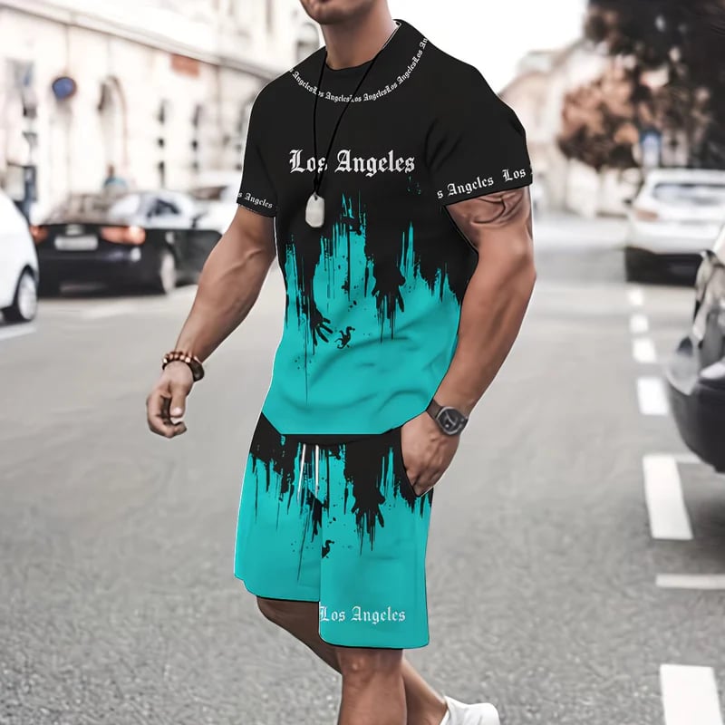 🔥 Men's Graphic Print T-Shirt & Shorts Set – Soft Fabric, Bold Design & Perfect for Summer Days ☀️