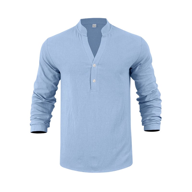 Spring & Autumn Casual Henley T-Shirt for Men