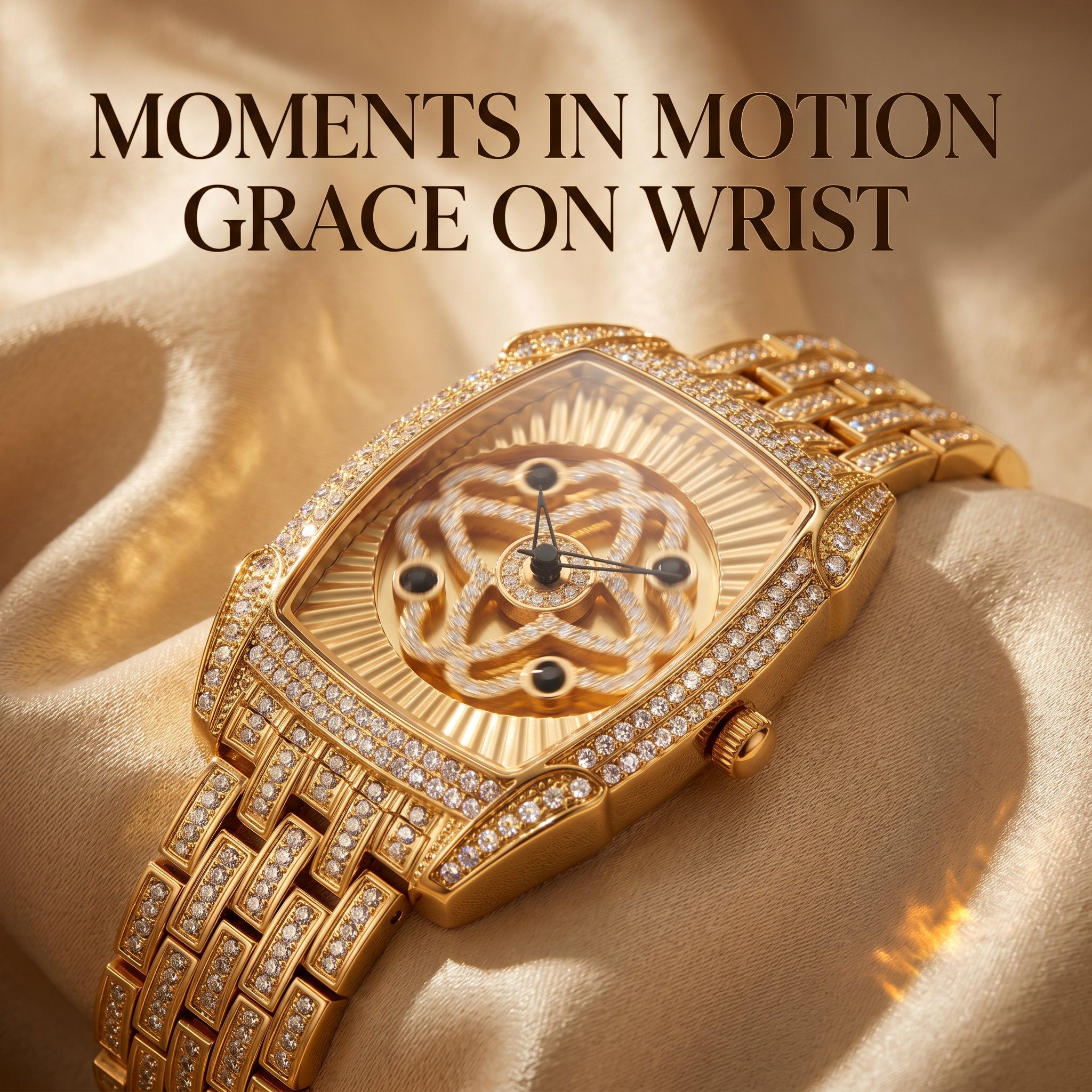 Women's Diamond-Set Rotating Quartz Fashion Watch