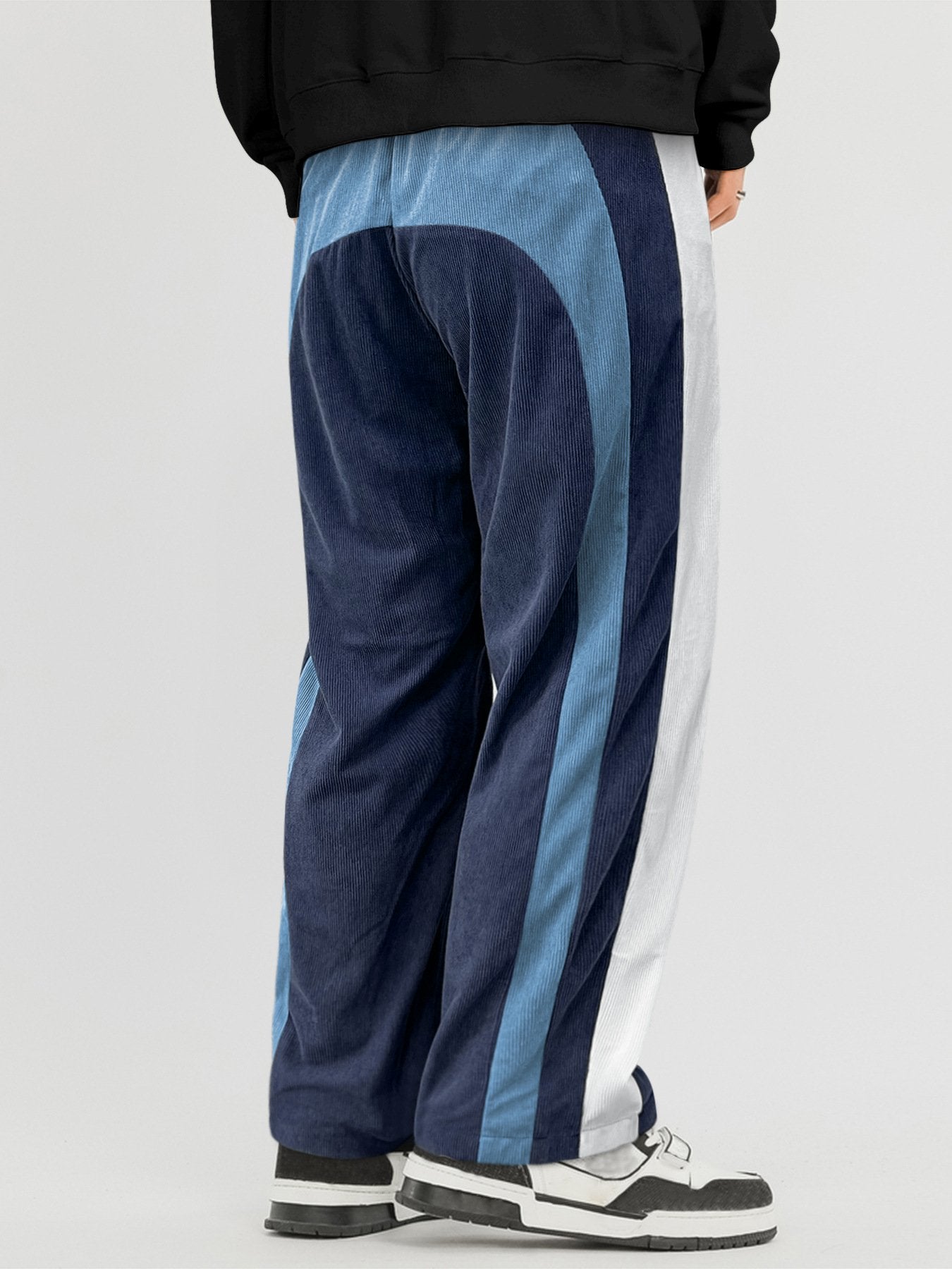 All-Season Men’s Casual Corduroy Pants: Comfortable Colorblock Straight Leg Design