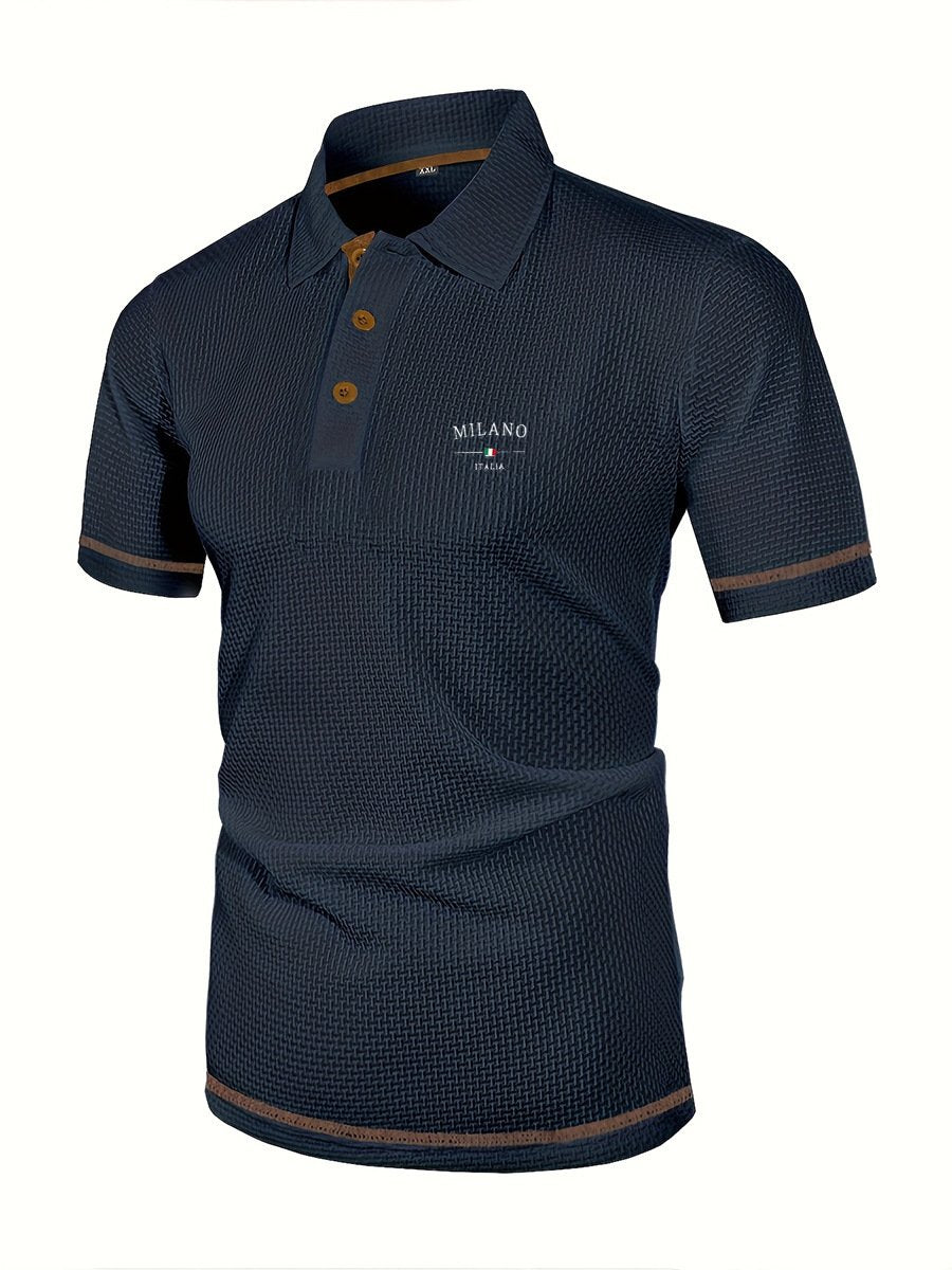Men's Casual Polo Shirts Classic Short Sleeve Basic Button T-Shirt