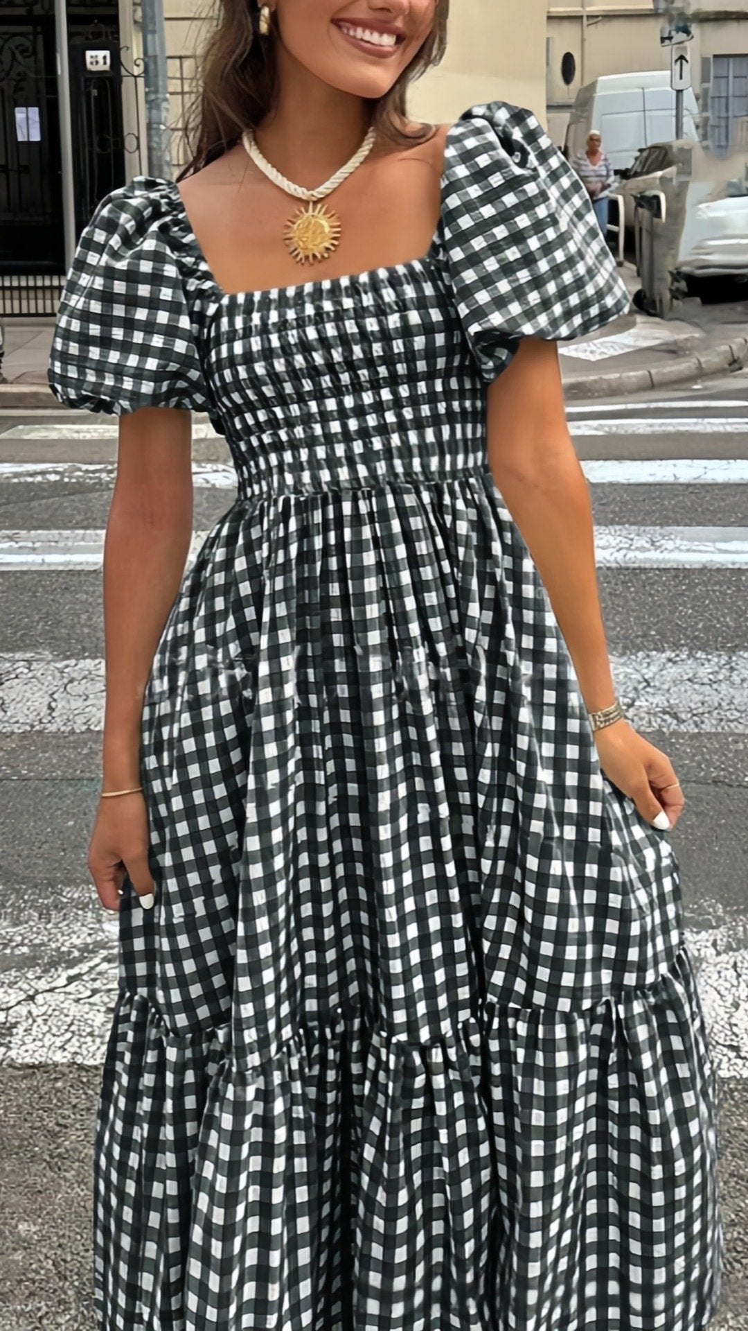 ✨THE FRENCHY SQUARE DRESS: PLAID, RUFFLED HEM, ELASTIC CUFF SLEEVES — YOUR NEW FAVOURITE FOR LEISURE & DATES✨