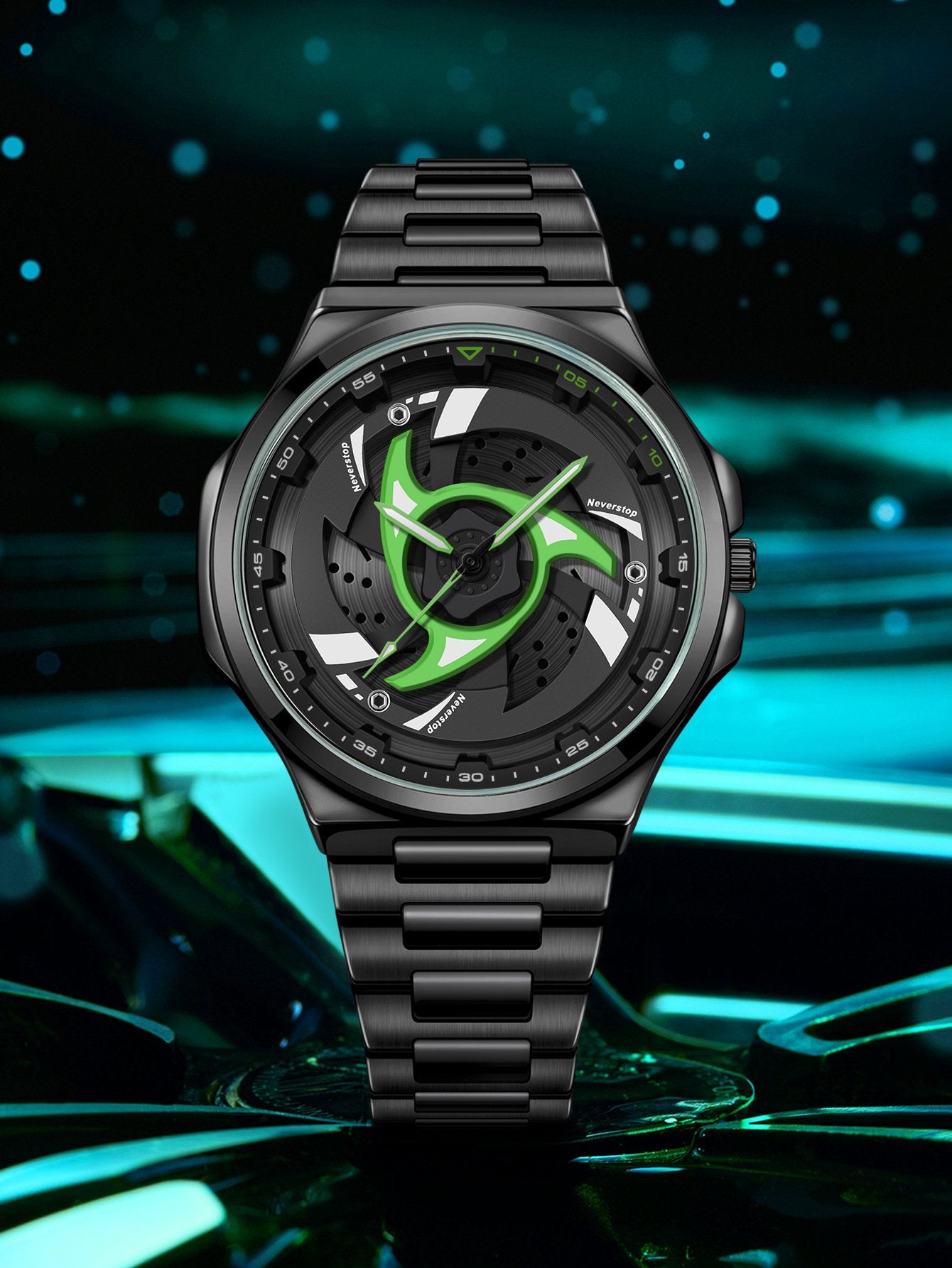 Men's Sports Quartz Watch with 360-Degree Rotating Bezel
