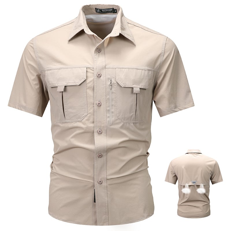 The Aero-Transit Shirt: Hidden Mesh-Vented Solid Shirt | Breathable Utility Gear for Men
