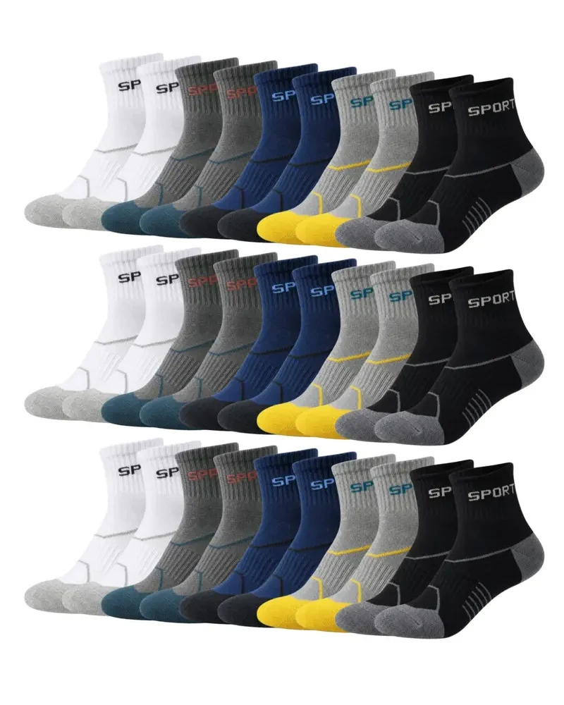 Men's 15-Pair Breathable Mesh Ankle Socks – Lightweight, Colorful, Comfortable Fit for Hiking & Fitness --- 15 Pairs for Just £18.98 & Free shipping!
