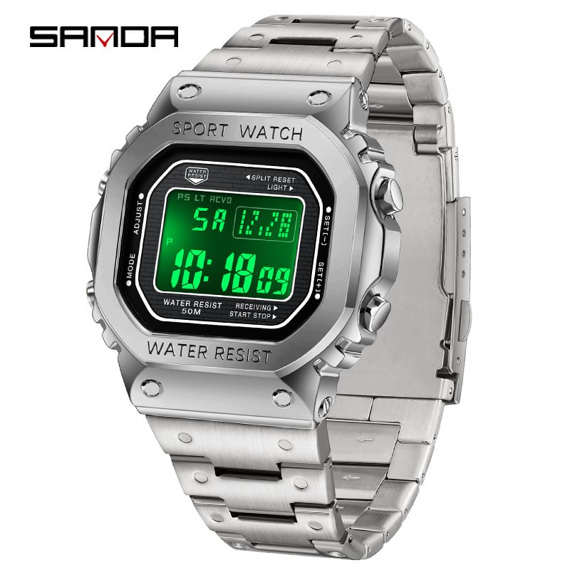 Multifunctional Square Waterproof Digital Watch