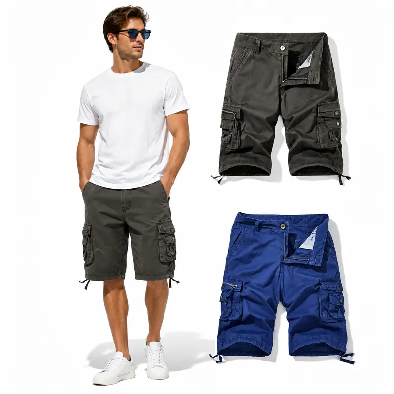 Men's Cargo Shorts | Relaxed Fit, Multi-Pocket, 100% Cotton, Outdoor Casual---Buy 2 Get 15% Off & Free Shipping!