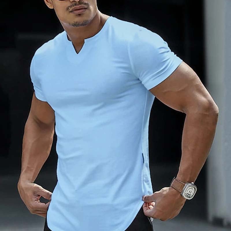 🌞 Spring Awakening: 50% Off! ✨Men's Athletic V-Neck T-Shirt | High-Stretch Slim Fit Tee