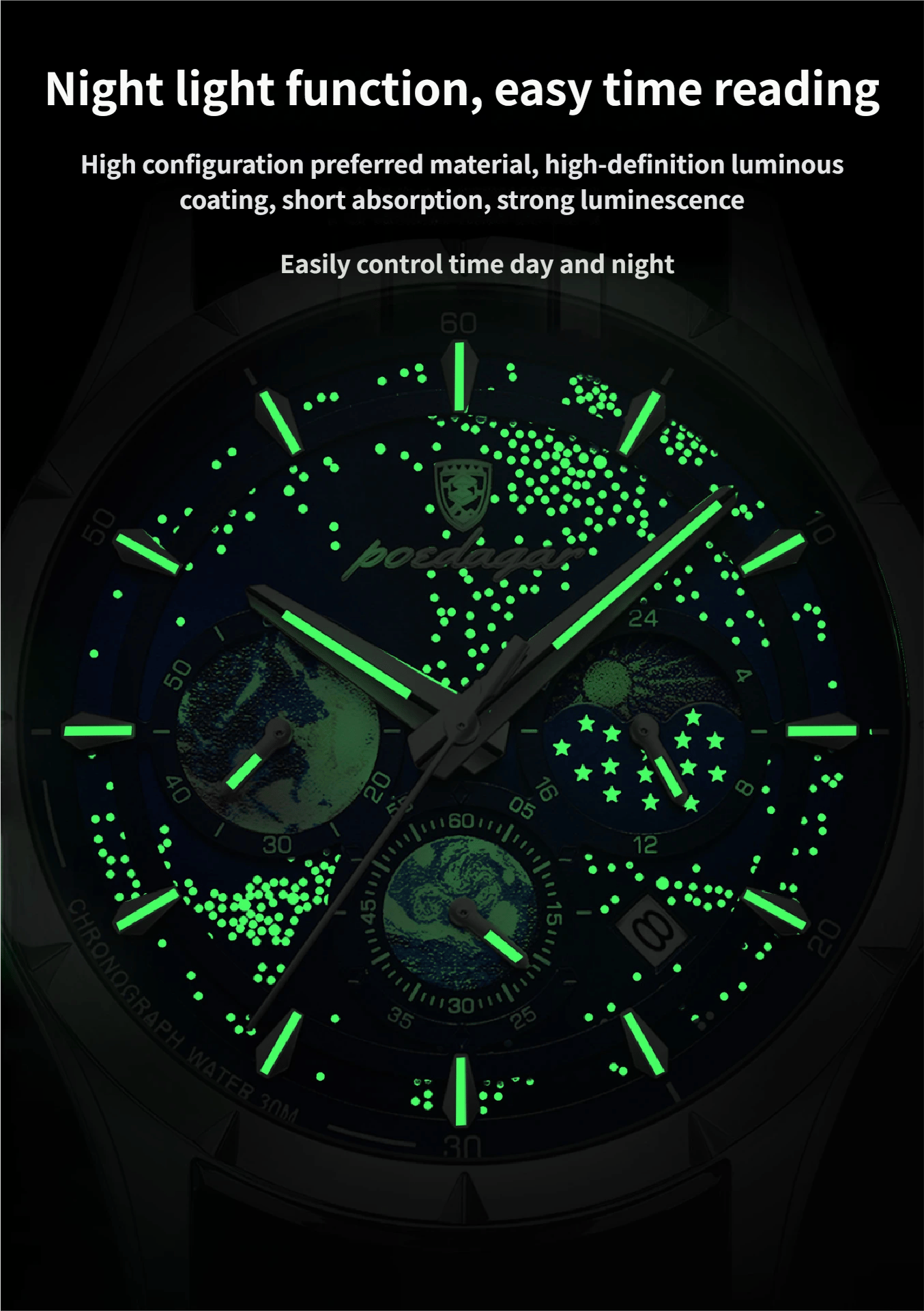 Starry Night Luminous Multifunctional Men's Quartz Watch