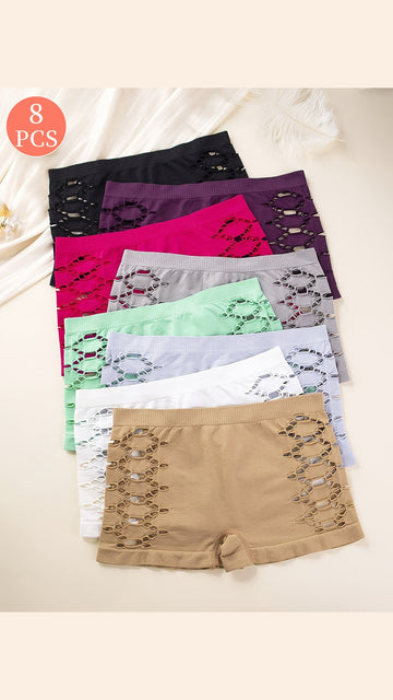 🌸 THE HOLLOW-OUT BOYSHORTS: LOW-RISE, TUMMY CONTROL, GEOMETRIC EDGE — YOUR NEW GO-TO FOR COMFORT & COVERAGE 🌸