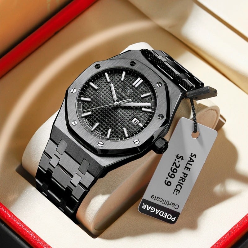 Swiss Brand Men's Water-Resistant Luminous Quartz Watch