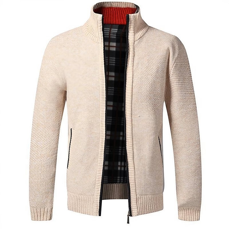 Men's Zip-Front Knitted Cardigan